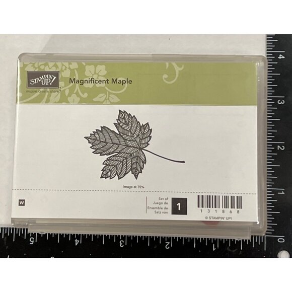 UNMOUNTED NEW Stampin Up! Magnificent Maple Wood Mount Rubber Stamp 131868 - Picture 1 of 4